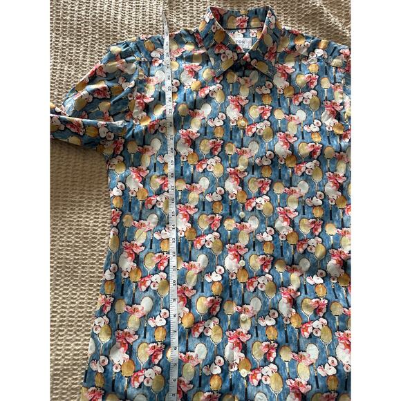 ETON Tennis Racket Flower‎ Floral Long Sleeve Button Shirt Large - Picture 4 of 7